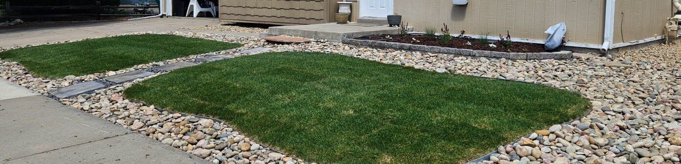 Minh's work installing a section of turf.
